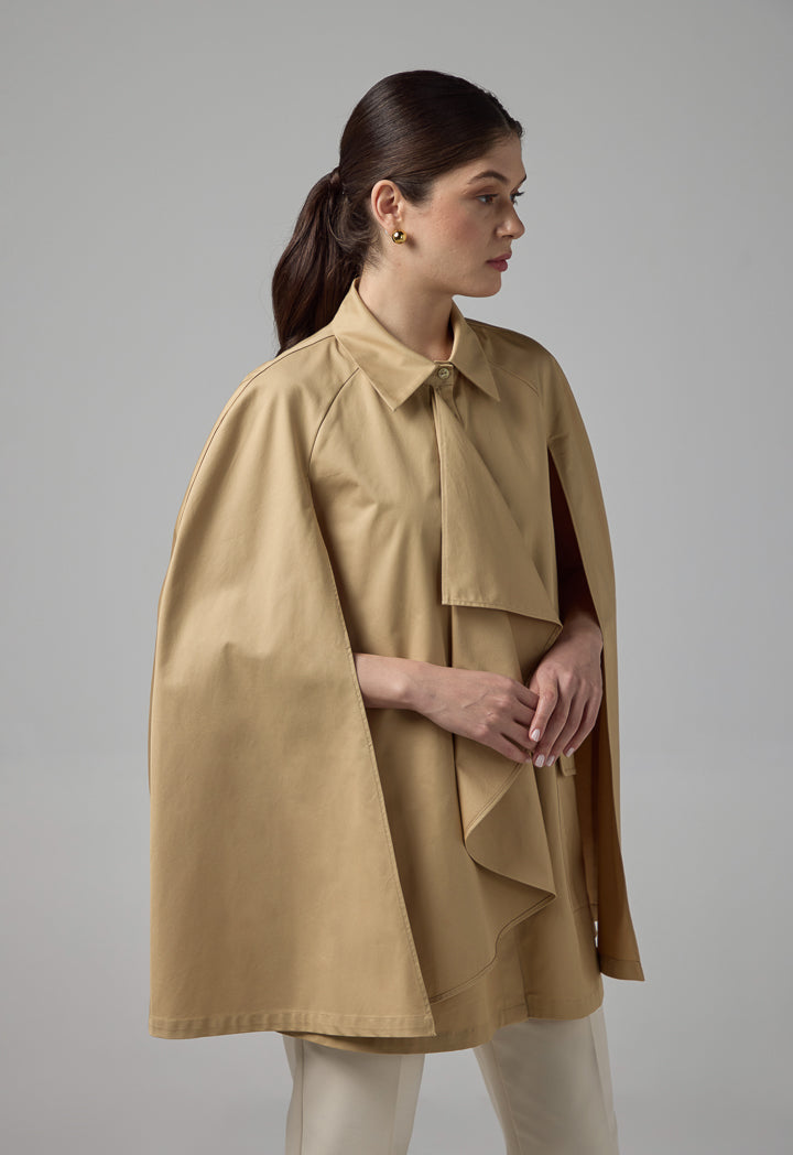 Choice Solid Front Flap Pockets Cape Beige
