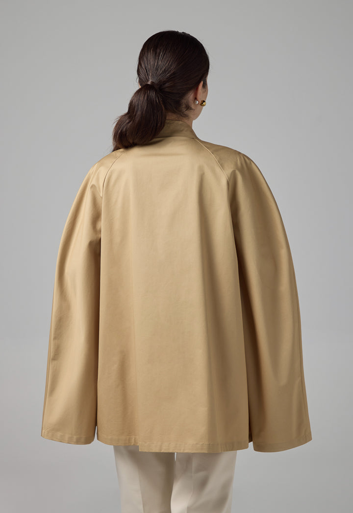 Choice Solid Front Flap Pockets Cape Beige