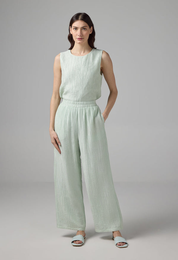 Choice Elasticated Waist Straight Cut Trousers Mint