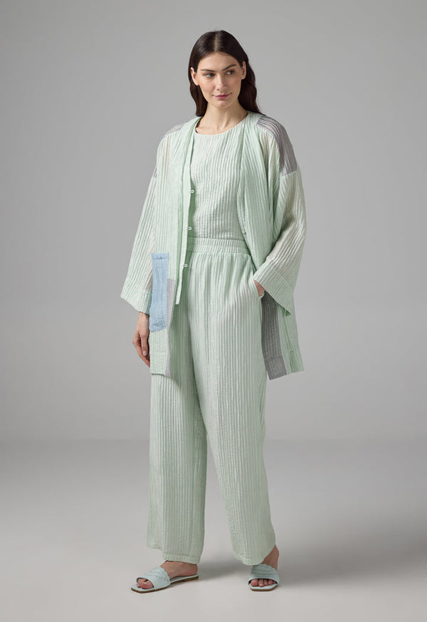 Choice Elasticated Waist Straight Cut Trousers Mint