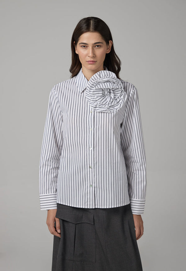 Choice Striped Long Sleeve Shirt Black-White