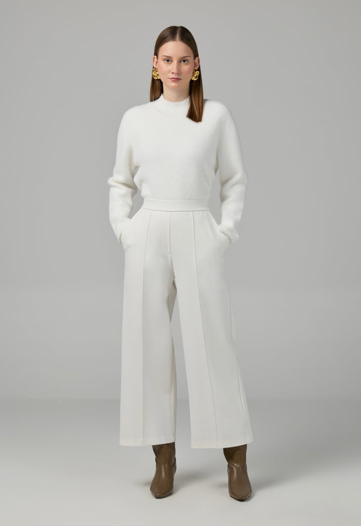 Choice Long Sleeve Knitted Basic Blouse Sand