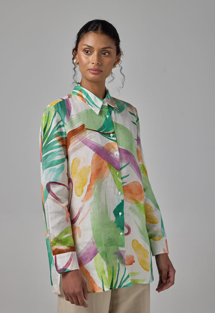 Choice Long Sleeves Printed Shirt Multi Color