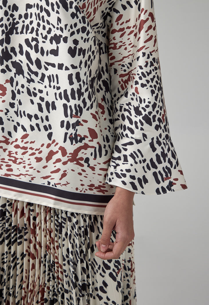 Choice Printed Long Sleeve Blouse Multi Color
