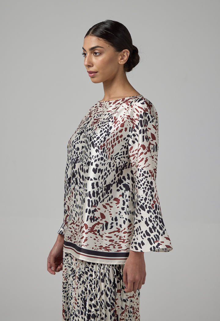 Choice Printed Long Sleeve Blouse Multi Color