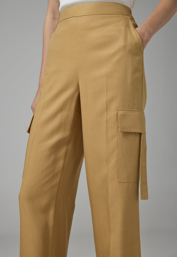 Choice Single Tone Straight Leg Trousers Camel