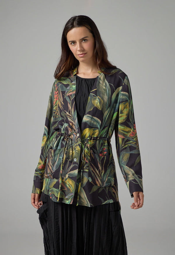 Choice Floral Print High-Low Jacket Multi Color