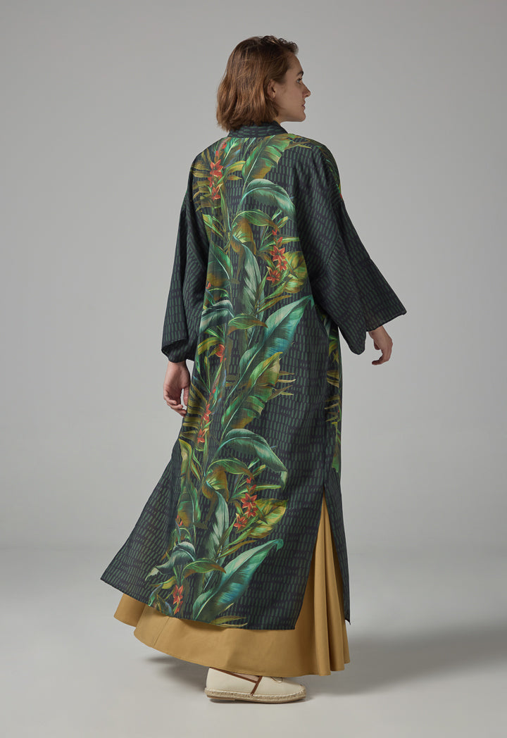Choice Floral Print Flared Maxi Abaya  Multi Color