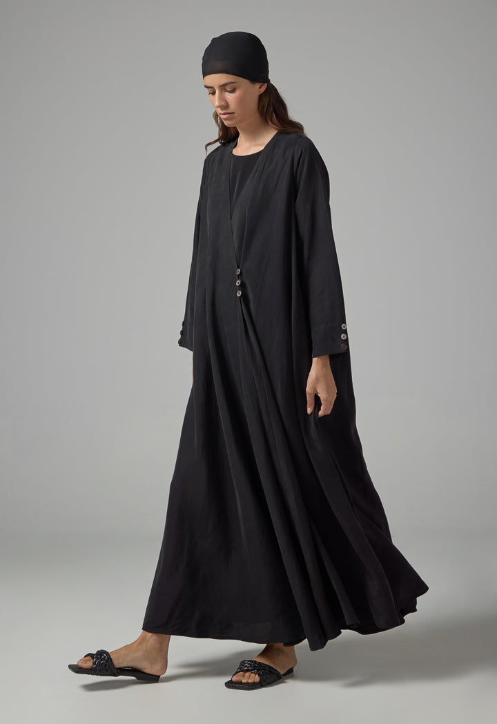 Choice Solid Oversized Maxi Abaya With Hijab Black