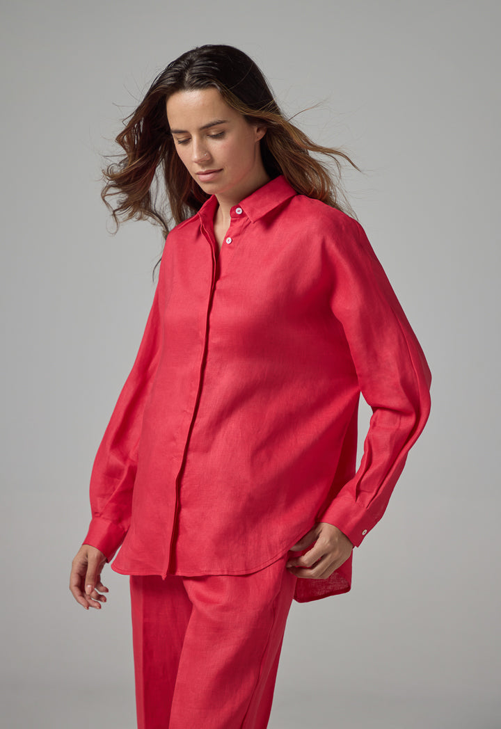 Choice Long Sleeves Basic Shirt Red