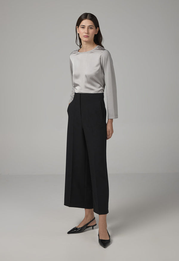 Choice Basic Wide Leg Trousers Black