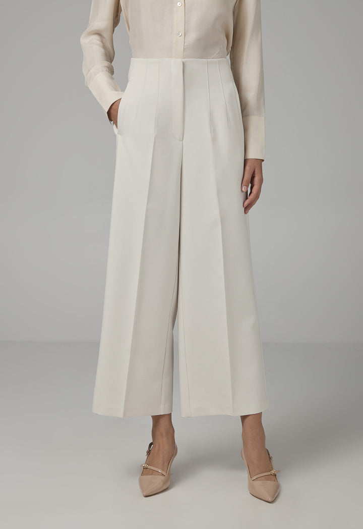 Choice Basic Wide Leg Trousers Sand