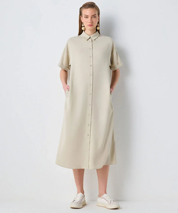 Ipekyol Relaxed Fit Shirt Dress Stone