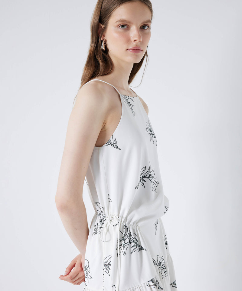 Ipekyol Floral Pattern Midi Dress White