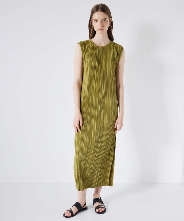 Ipekyol Textured Straight Cut Dress Green