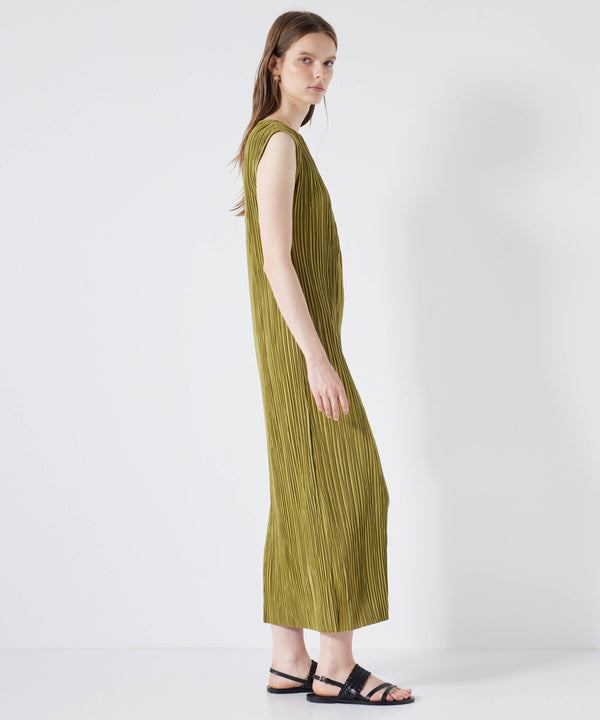 Ipekyol Textured Straight Cut Dress Green
