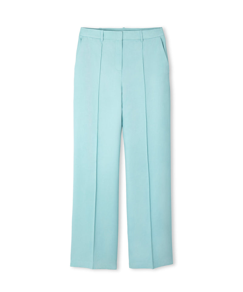 Ipekyol Pleated Detail Wide Leg Trousers Aqua