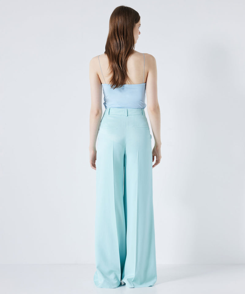 Ipekyol Pleated Detail Wide Leg Trousers Aqua