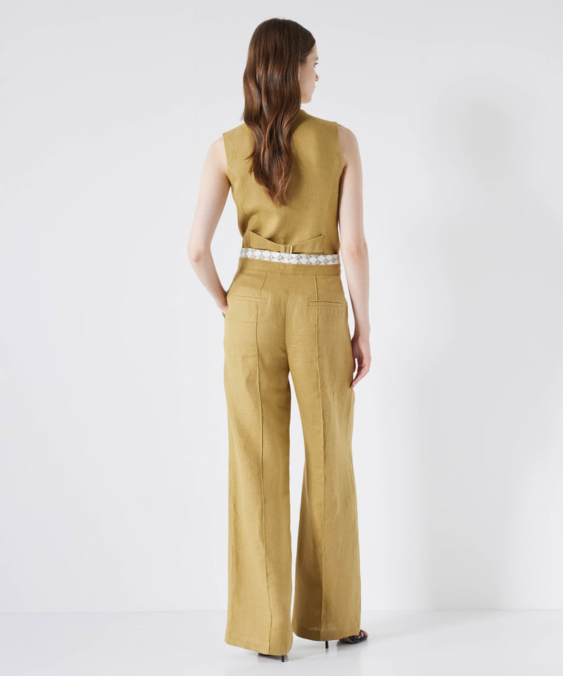 Ipekyol Straight Fit Linen Trousers Natural