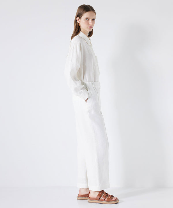 Ipekyol Straight Fit Linen Trousers White