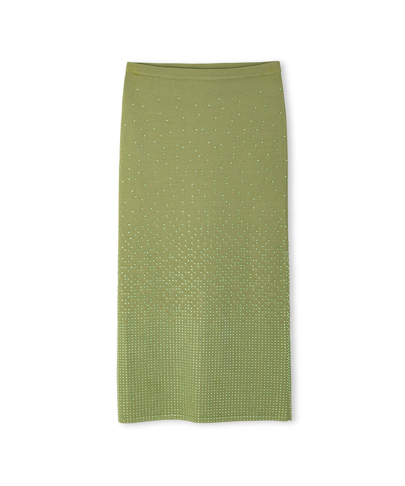Ipekyol Hotfix Printed Knit Skirt Green