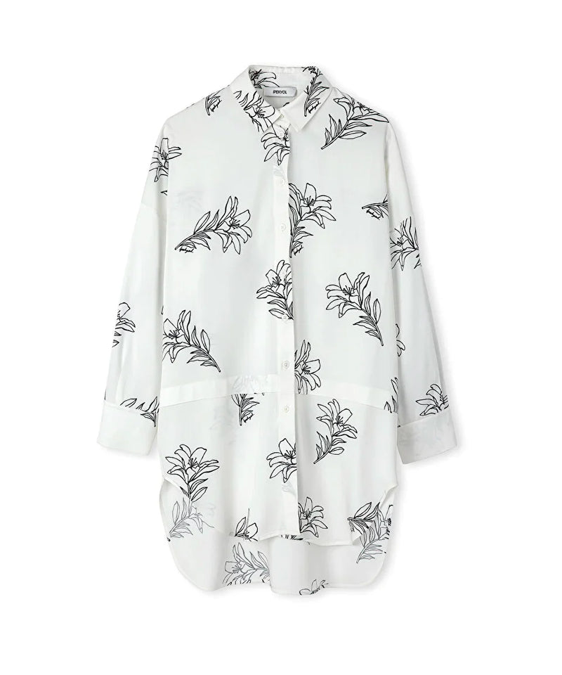 Ipekyol Flower Pattern Shirt White
