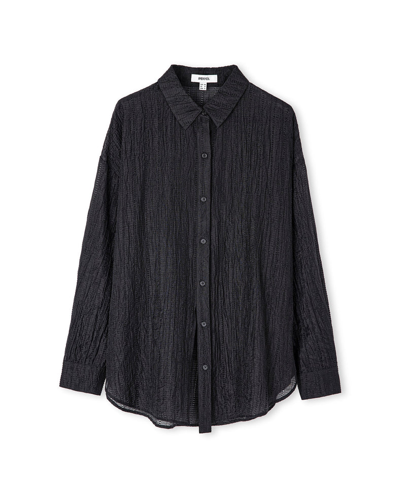 Ipekyol Textured Oversize Shirt Black