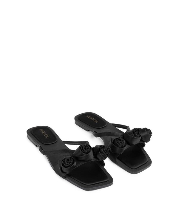 Ipekyol Flower Detail Flat Sandals Black