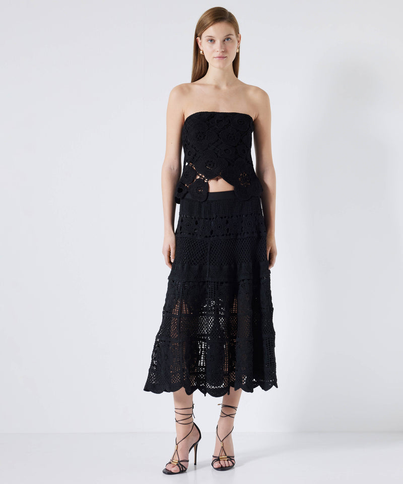 Ipekyol Crochet Strapless Knitwear Black