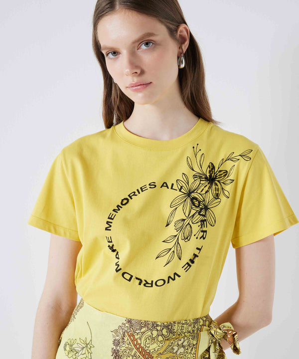 Ipekyol T-Shirt With Slogan And Visual Print Yellow