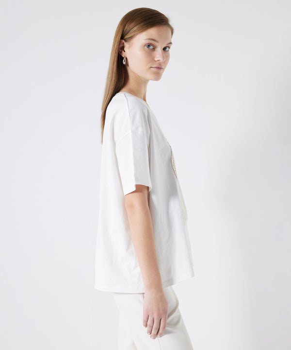Ipekyol Crochet Applique T-Shirt White