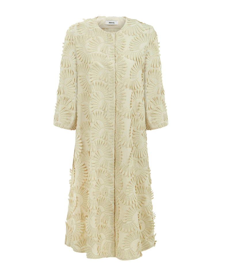 Ipekyol Embroidered Detail Long Sleeve Dress Natural