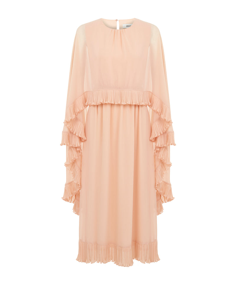 Ipekyol Cape-Effect Dress With Pleat Details Salmon