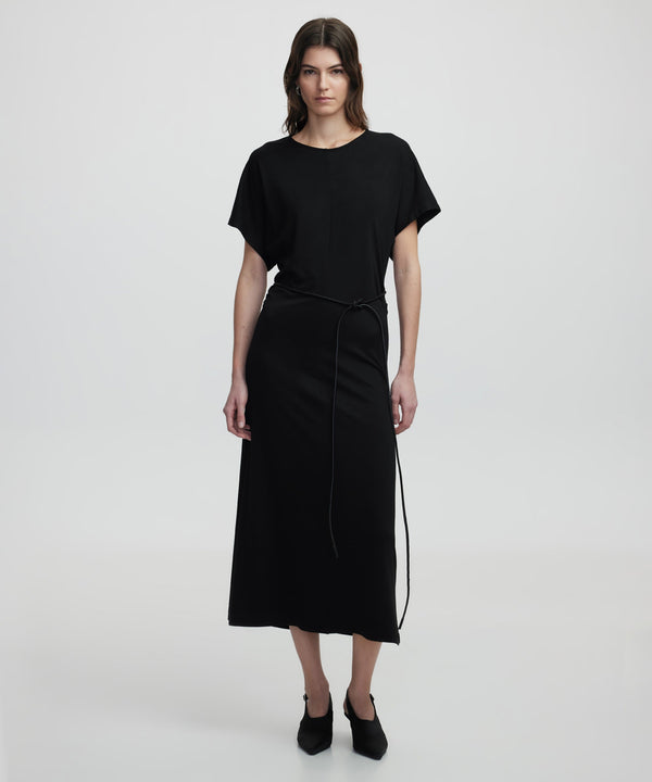 Ipekyol Faux Leather Belted Dress Black