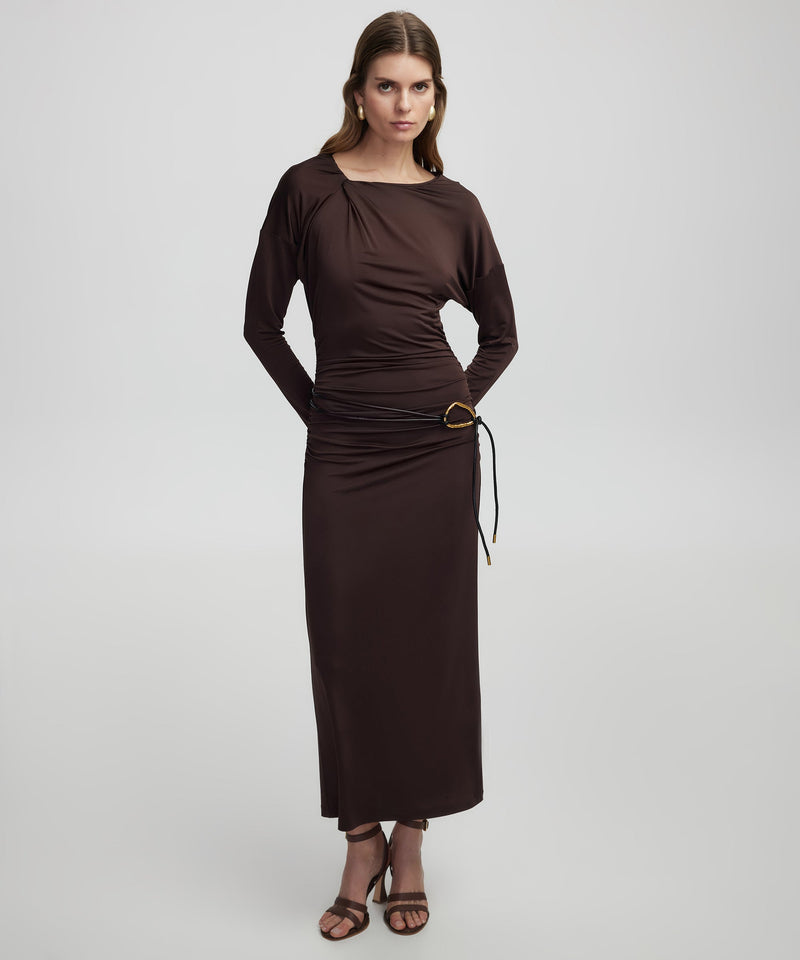 Ipekyol Draped Dress Brown