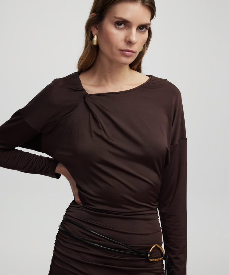 Ipekyol Draped Dress Brown