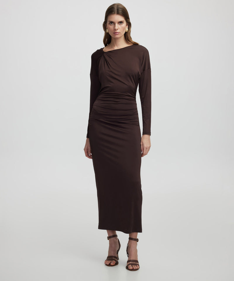 Ipekyol Draped Dress Brown