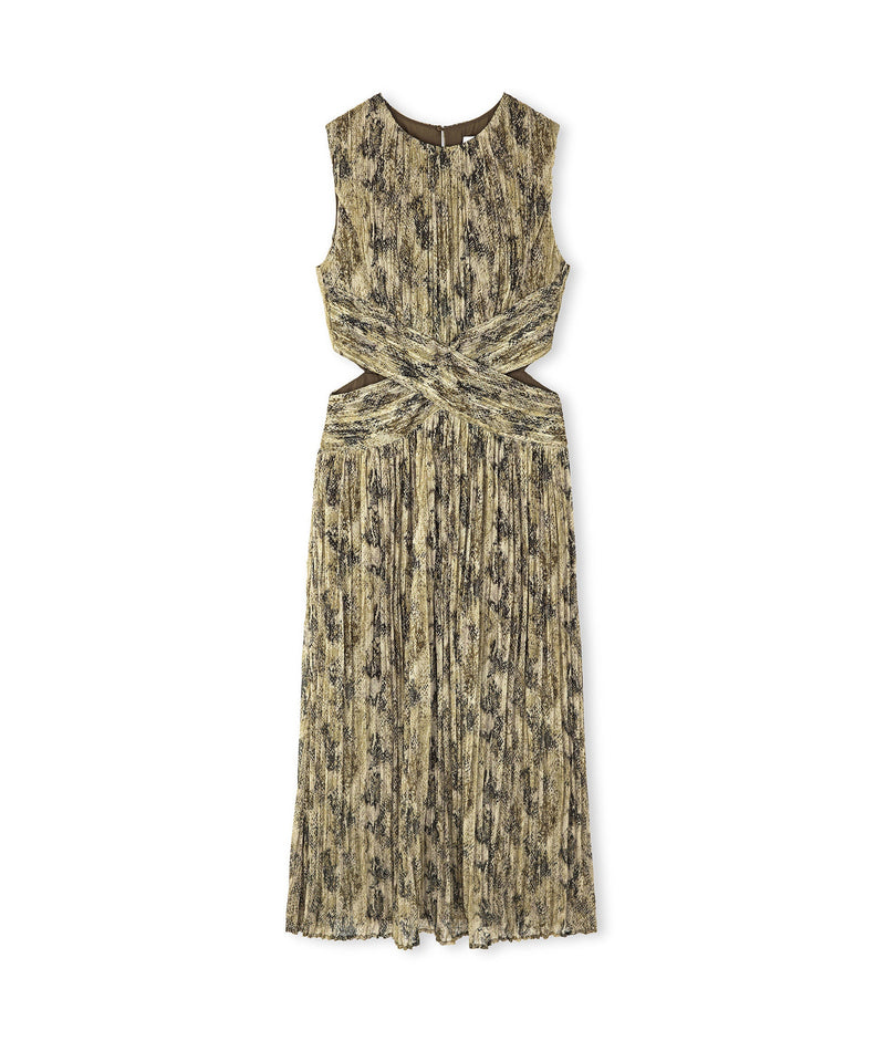 Ipekyol Patterned Chiffon Dress Khaki