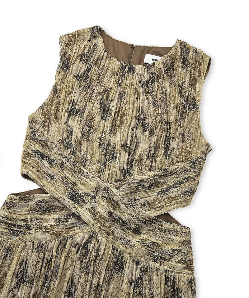 Ipekyol Patterned Chiffon Dress Khaki