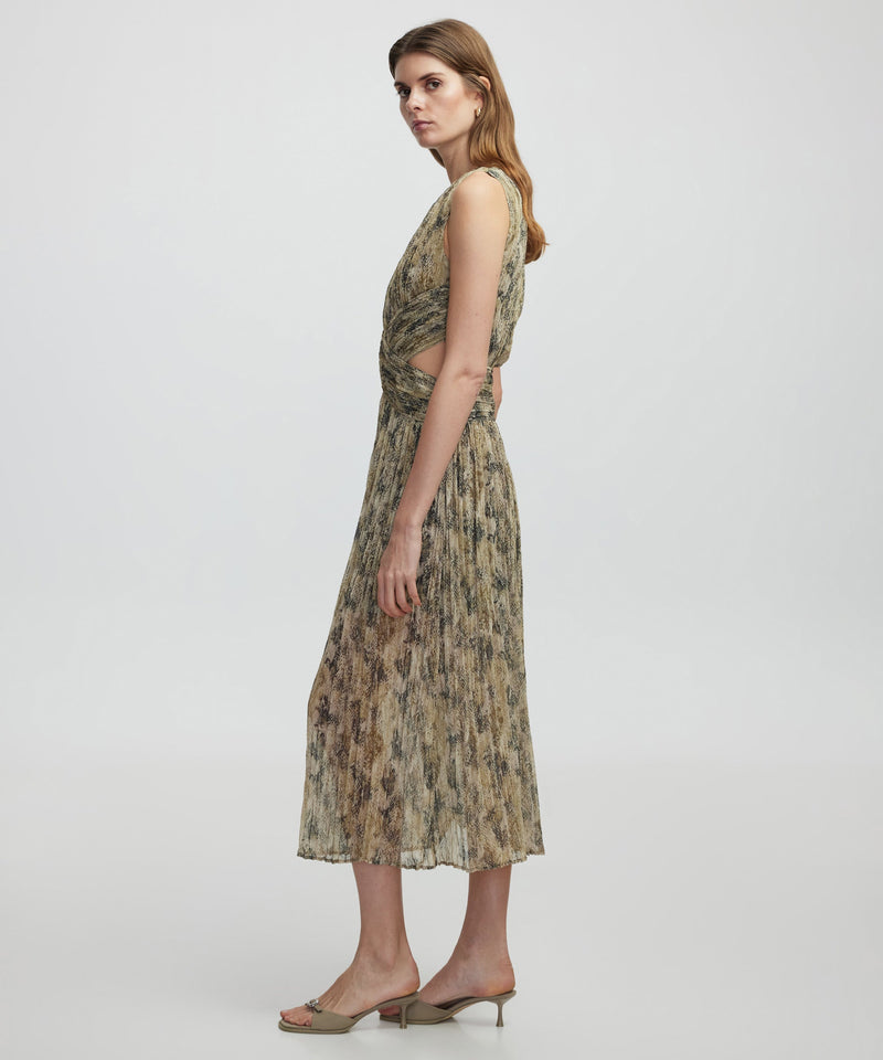 Ipekyol Patterned Chiffon Dress Khaki