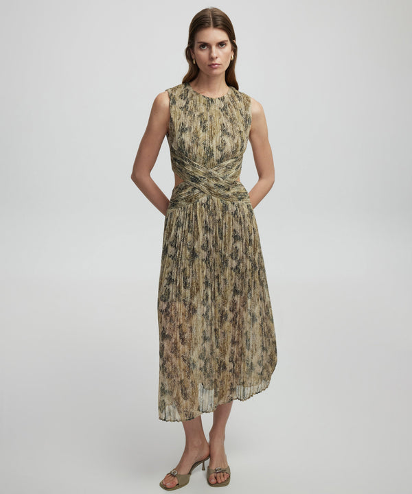 Ipekyol Patterned Chiffon Dress Khaki