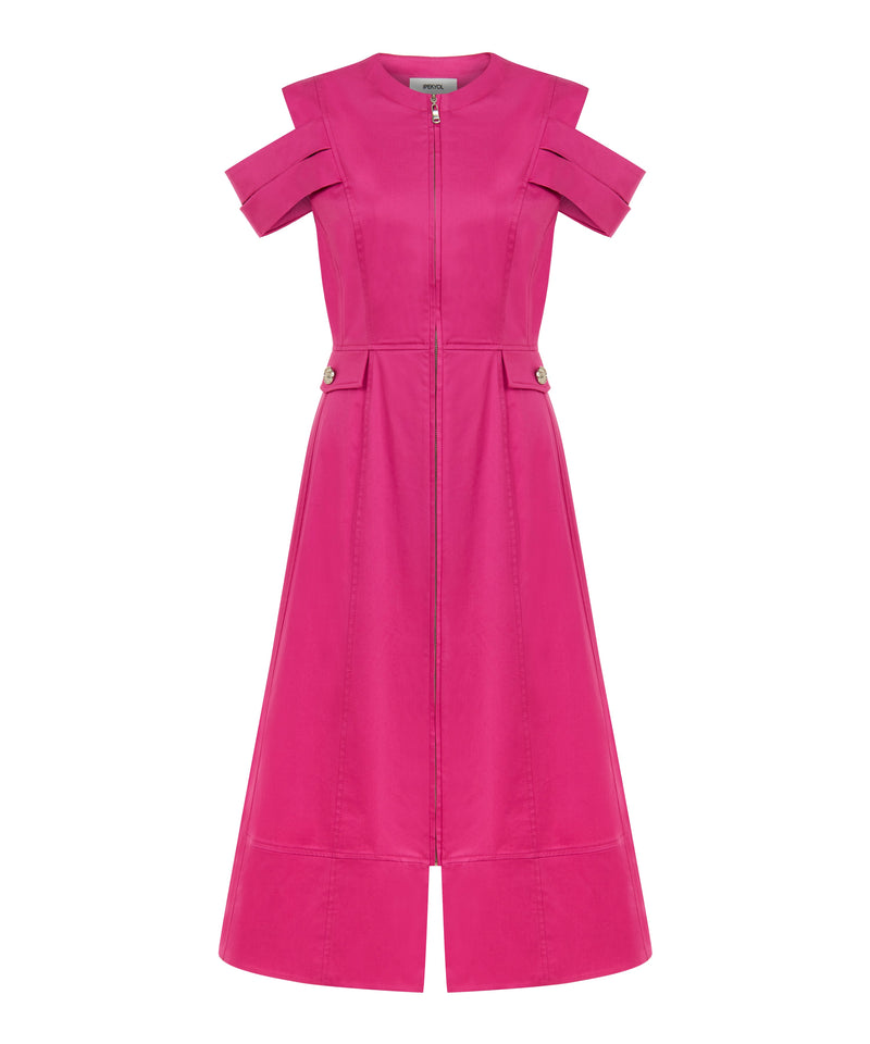 Ipekyol Detailed Sleeve Zip Up Dress Pink