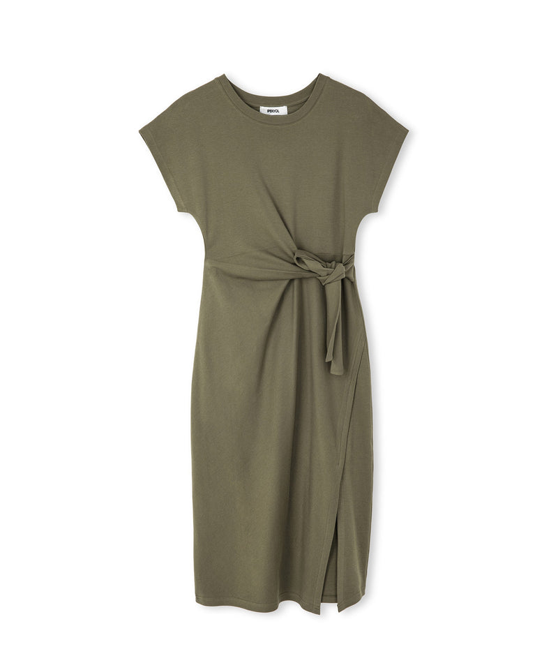 Ipekyol Tied Cotton Dress Khaki