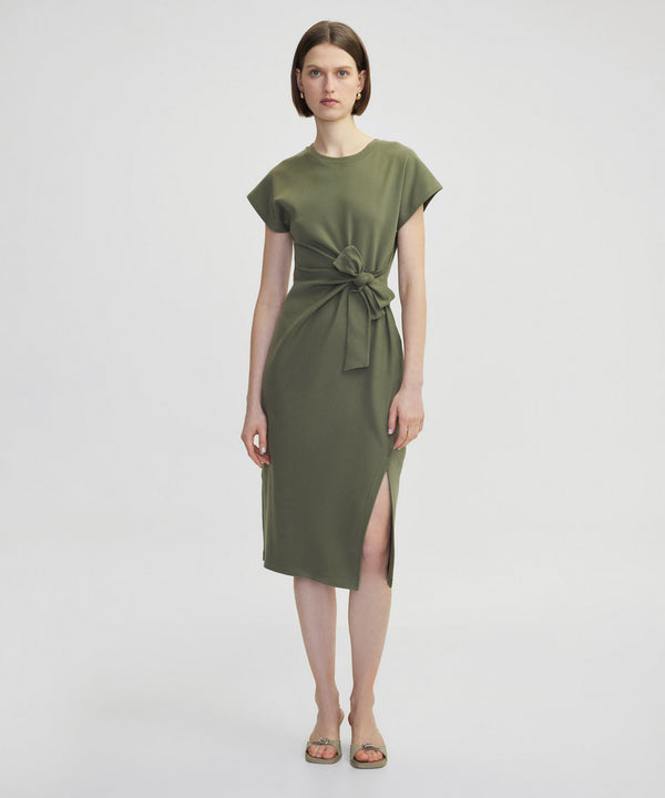 Ipekyol Tied Cotton Dress Khaki