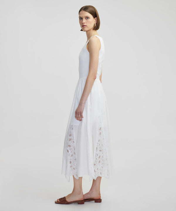 Ipekyol Brode Mix Square Neck Dress White