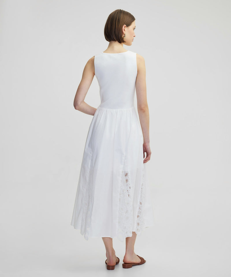 Ipekyol Brode Mix Square Neck Dress White