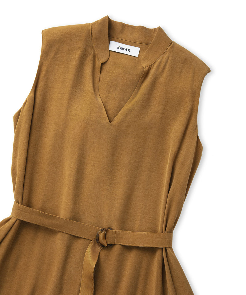 Ipekyol Belted Midi Dress Tobacco