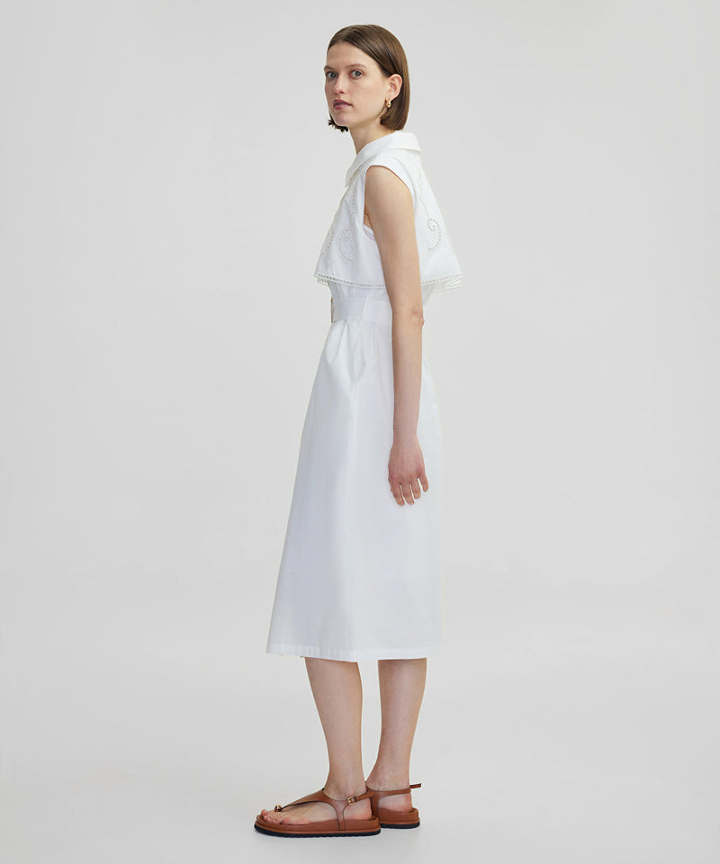 Ipekyol Embroidered Poplin Dress White