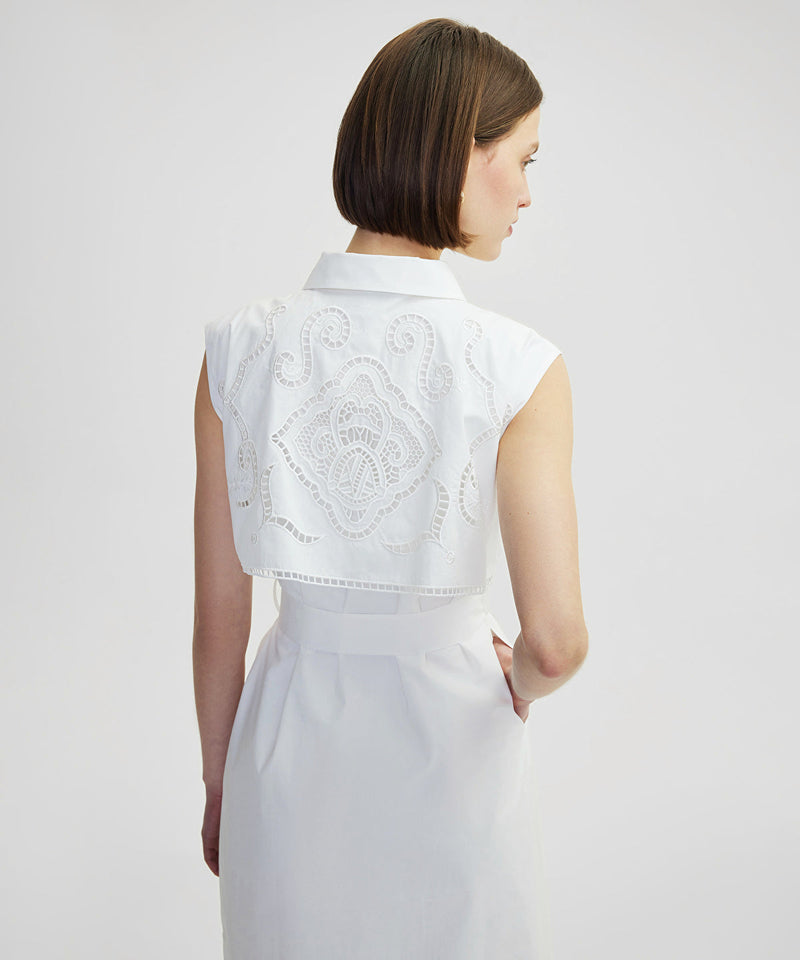 Ipekyol Embroidered Poplin Dress White