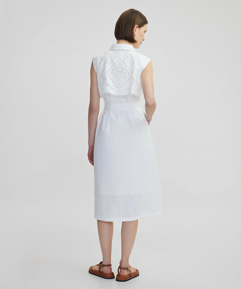 Ipekyol Embroidered Poplin Dress White